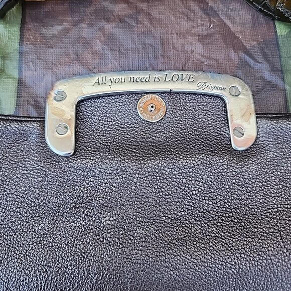 Brighton "All You Need Is Love" Faux Patent Leather Croc Embossed Purse Bag -EC - Picture 6 of 9